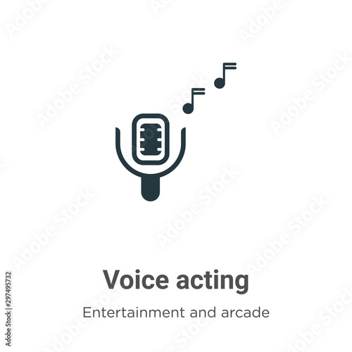 Voice acting vector icon on white background. Flat vector voice acting icon symbol sign from modern entertainment and arcade collection for mobile concept and web apps design.