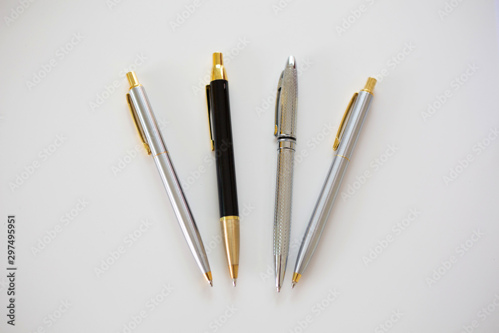 Pen for business documents placed on a white background.