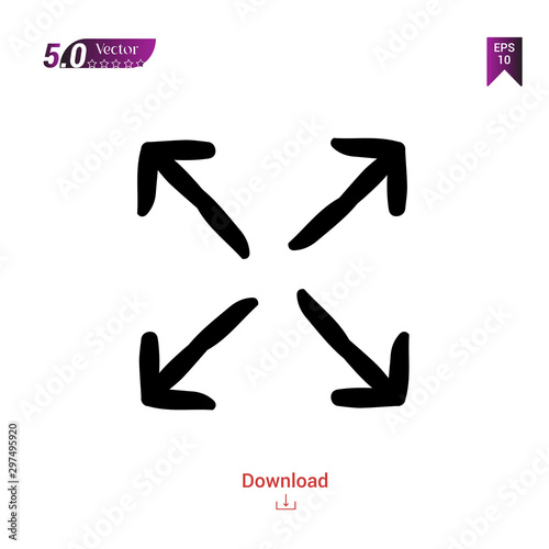 Outline Black expand icon. expand icon vector isolated on white background. handy-icon-collection. Graphic design  mobile application  logo  user interface. EPS 10 format vector