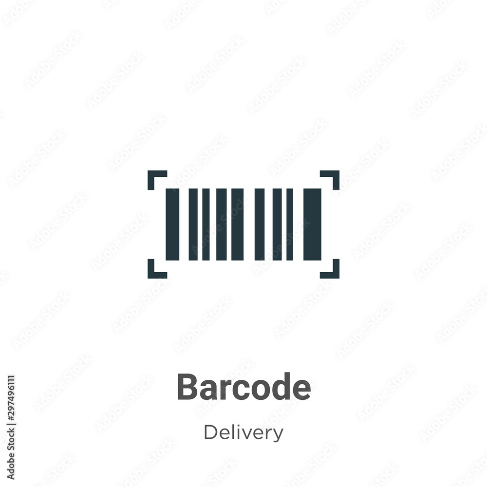 Barcode vector icon on white background. Flat vector barcode icon symbol sign from modern delivery collection for mobile concept and web apps design.