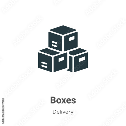 Boxes vector icon on white background. Flat vector boxes icon symbol sign from modern delivery collection for mobile concept and web apps design.