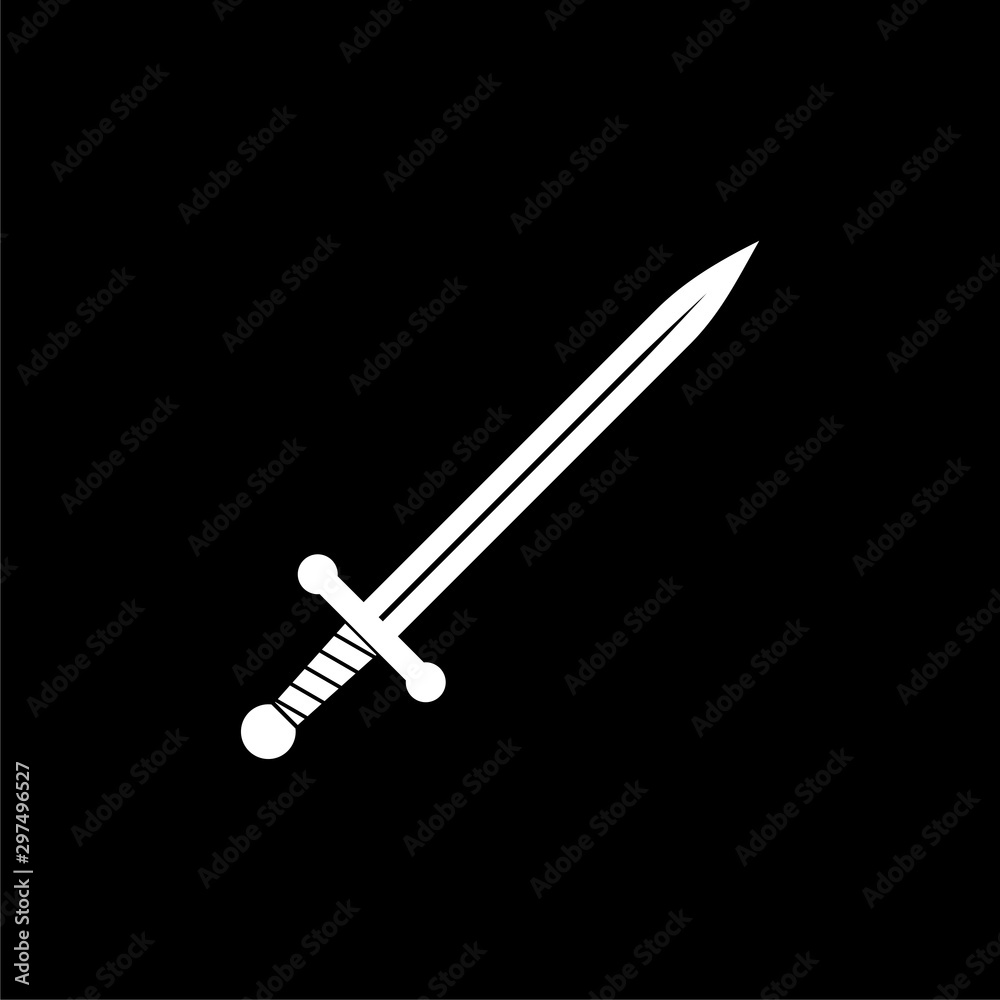 Sword icon icon on black background