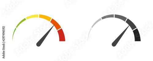 Speedometer speed car auto dashboard vector isolated icons. Fast time concept. Speed motion design. Speed indicator icon. photo