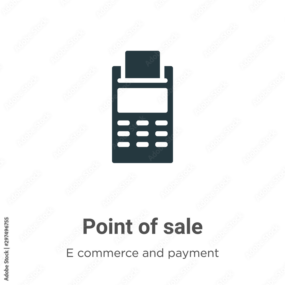 Point of sale vector icon on white background. Flat vector point of