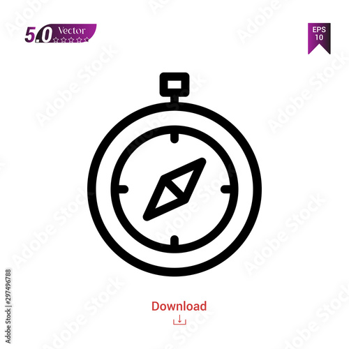Free Download Outline Black compass icon. compass icon vector isolated on white background. web-navigation-line-craft. Graphic design, mobile application, logo, user interface. EPS 10 format vector - GFXLoad