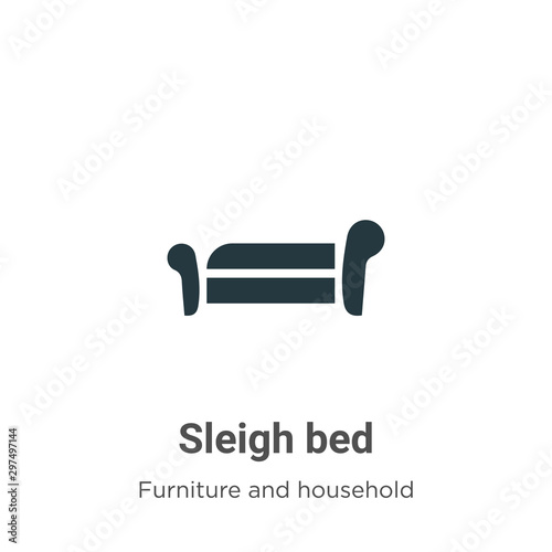 Sleigh bed vector icon on white background. Flat vector sleigh bed icon symbol sign from modern furniture and household collection for mobile concept and web apps design.