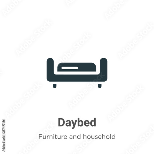 Daybed vector icon on white background. Flat vector daybed icon symbol sign from modern furniture and household collection for mobile concept and web apps design.