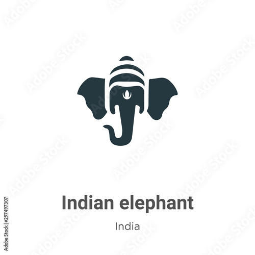 Indian elephant vector icon on white background. Flat vector indian elephant icon symbol sign from modern india collection for mobile concept and web apps design.