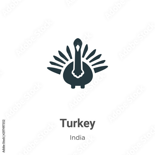 Turkey vector icon on white background. Flat vector turkey icon symbol sign from modern india collection for mobile concept and web apps design.
