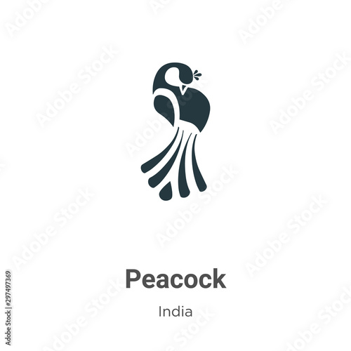 Peacock vector icon on white background. Flat vector peacock icon symbol sign from modern india collection for mobile concept and web apps design.
