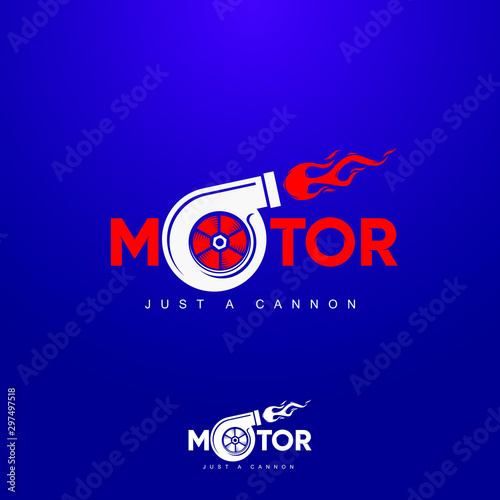 Motor logo for a car repair shop or sports club racing and racing teams