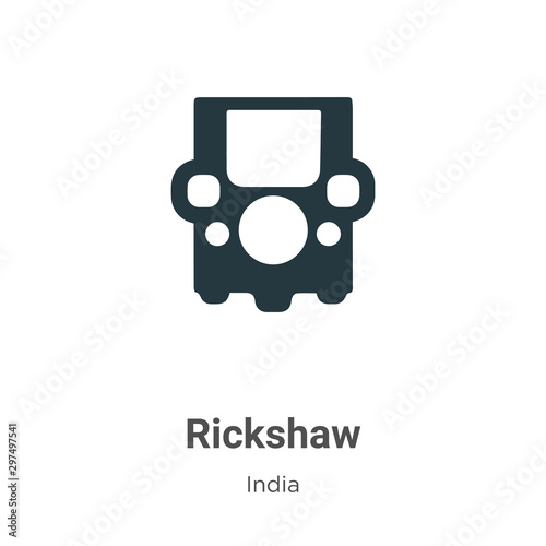 Fototapeta Rickshaw vector icon on white background