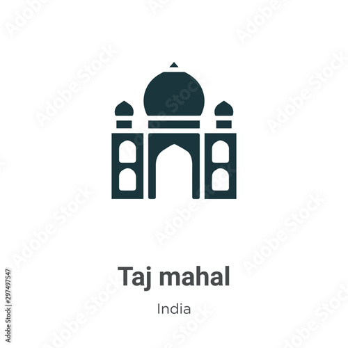 Taj mahal vector icon on white background. Flat vector taj mahal icon symbol sign from modern india collection for mobile concept and web apps design.
