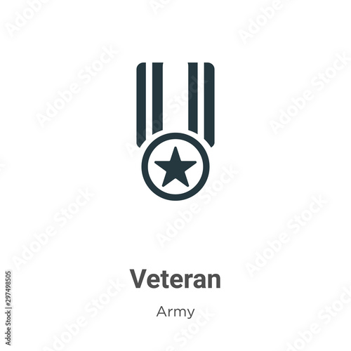 Veteran vector icon on white background. Flat vector veteran icon symbol sign from modern army collection for mobile concept and web apps design.