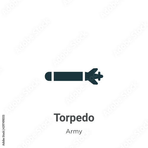 Foto Torpedo vector icon on white background