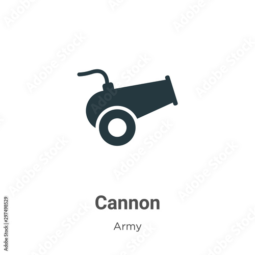 Cannon vector icon on white background. Flat vector cannon icon symbol sign from modern army collection for mobile concept and web apps design.