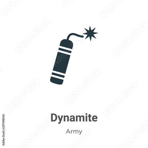 Dynamite vector icon on white background. Flat vector dynamite icon symbol sign from modern army collection for mobile concept and web apps design.