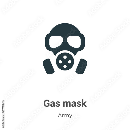Gas mask vector icon on white background. Flat vector gas mask icon symbol sign from modern army collection for mobile concept and web apps design.