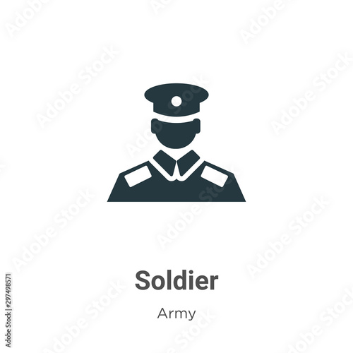 Soldier vector icon on white background. Flat vector soldier icon symbol sign from modern army collection for mobile concept and web apps design.