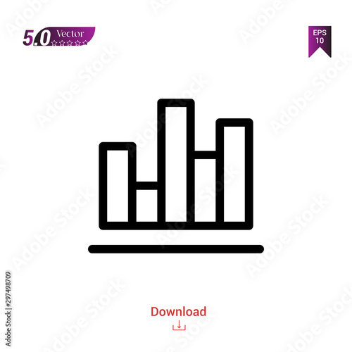 Outline Black bar-chart icon vector isolated on white background. miscellaneous-elements. Graphic design  mobile application  logo  user interface. EPS 10 format vector