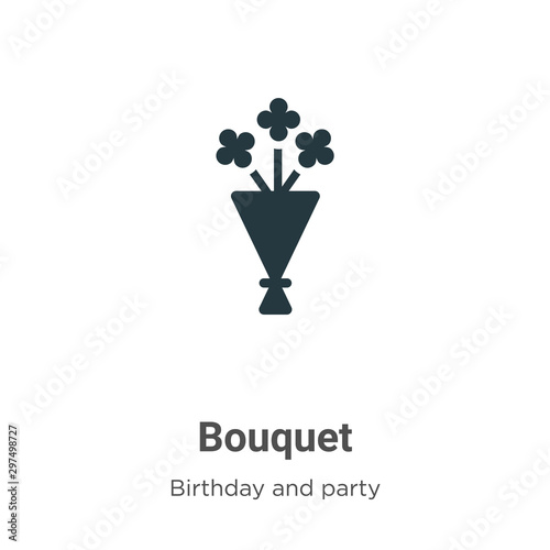 Bouquet vector icon on white background. Flat vector bouquet icon symbol sign from modern birthday and party collection for mobile concept and web apps design.