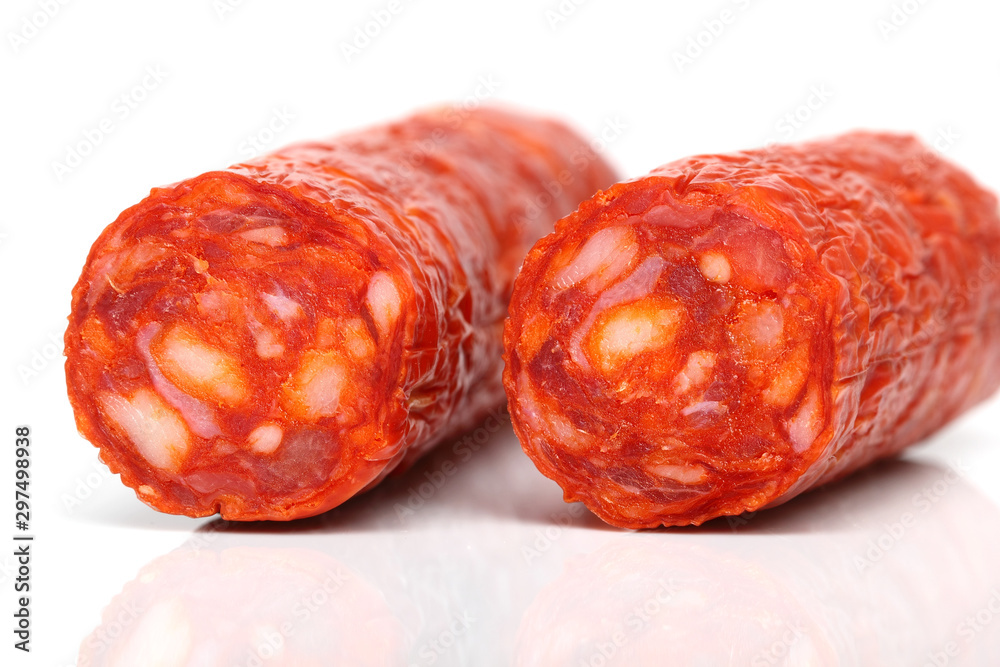 Chorizo Sausage isolated on a white background Chorizo Sausage isolated on a white background