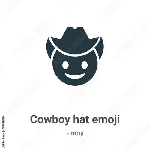 Cowboy hat emoji vector icon on white background. Flat vector cowboy hat emoji icon symbol sign from modern emoji collection for mobile concept and web apps design.