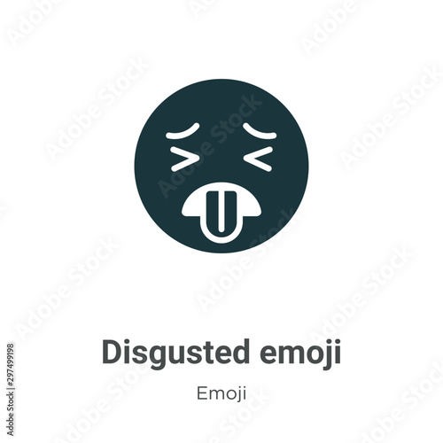 Disgusted emoji vector icon on white background. Flat vector disgusted emoji icon symbol sign from modern emoji collection for mobile concept and web apps design.
