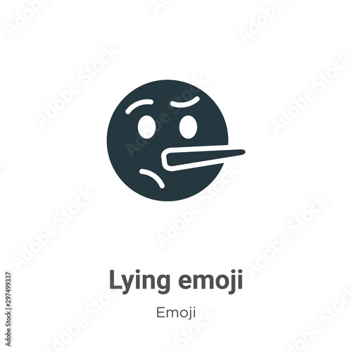 Lying emoji vector icon on white background. Flat vector lying emoji icon symbol sign from modern emoji collection for mobile concept and web apps design.