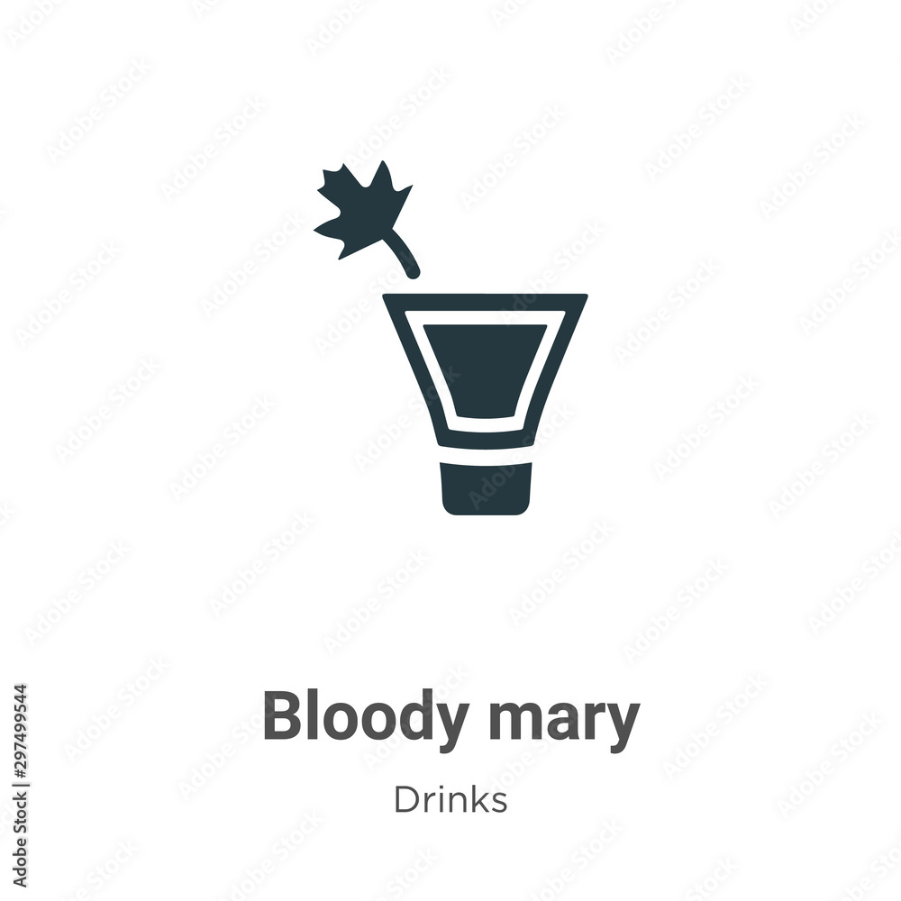 Bloody mary vector icon on white background. Flat vector bloody mary icon symbol sign from