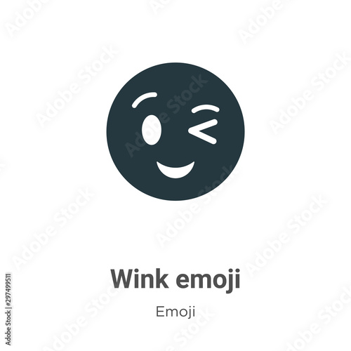 Wink emoji vector icon on white background. Flat vector wink emoji icon symbol sign from modern emoji collection for mobile concept and web apps design.