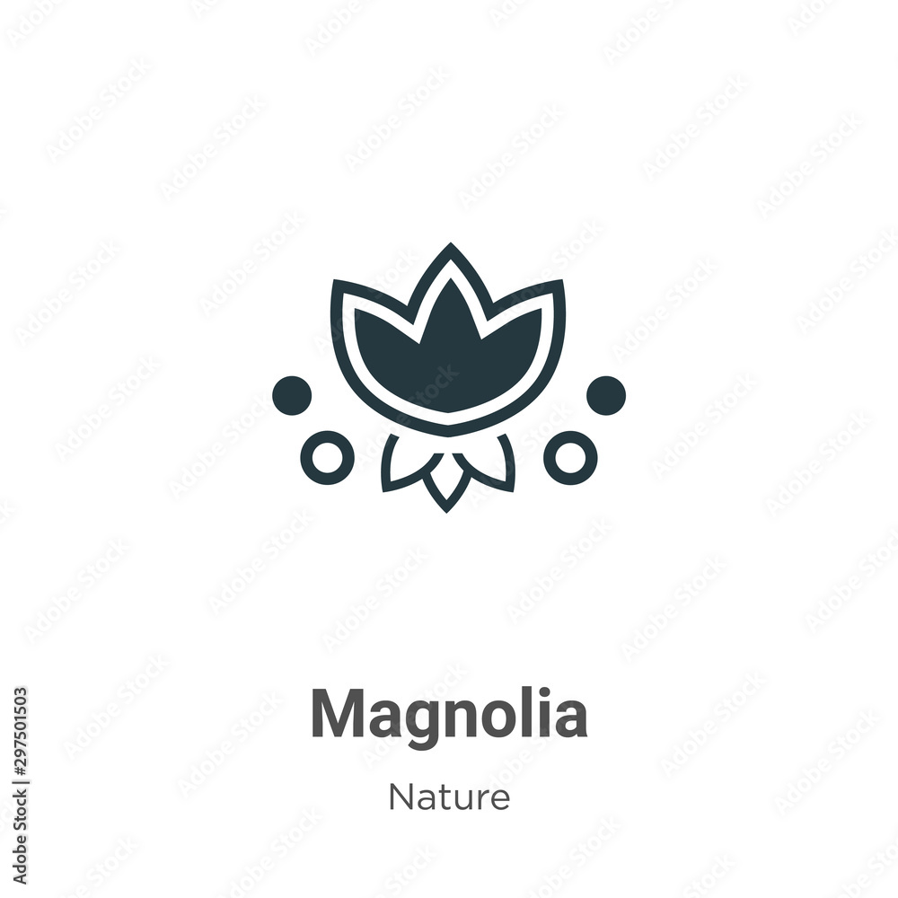 Obraz premium Magnolia vector icon on white background. Flat vector magnolia icon symbol sign from modern nature collection for mobile concept and web apps design.