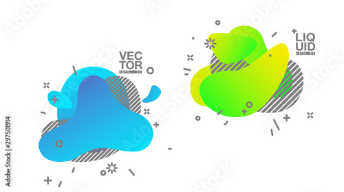 geometric colorful abstract shapes set badges background for banner web, app, poster. Trendy minimal modern design isolated white background. Abstract geometric shapes, lines patterns composition set.