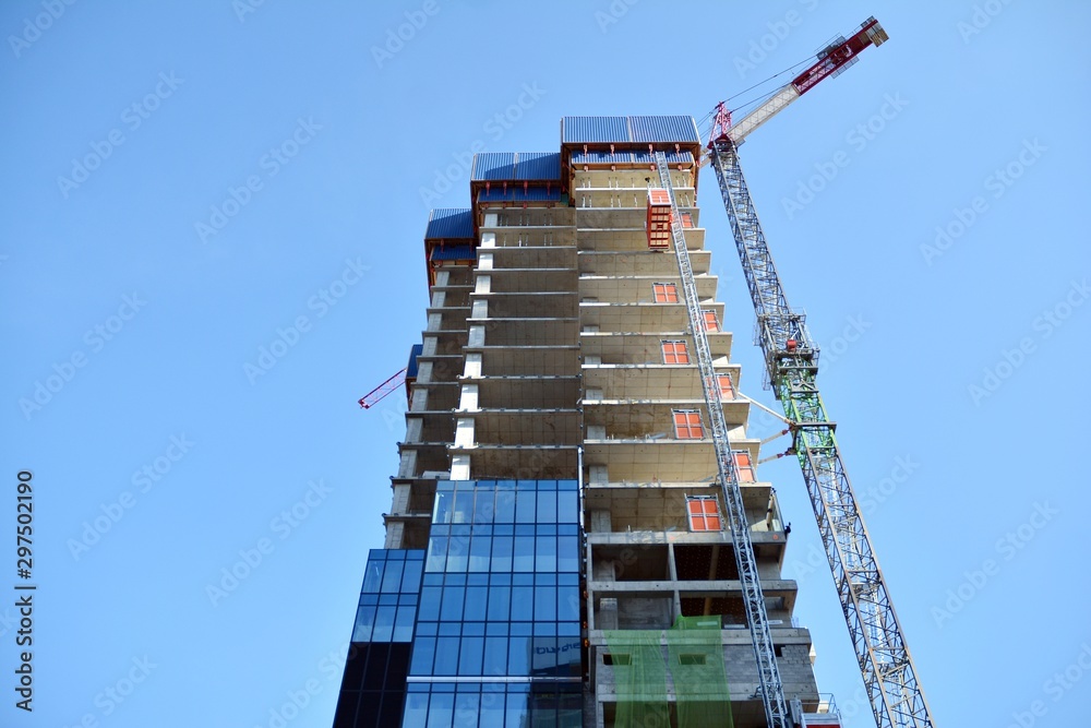 Naklejka premium Building under construction. Construction site,