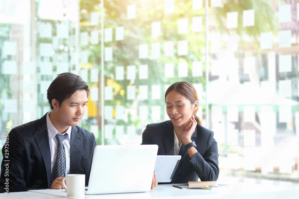 Business working in office with documents and laptop people Consulting and business planning. Business working in office with documents and laptop people Consulting and business planning.
