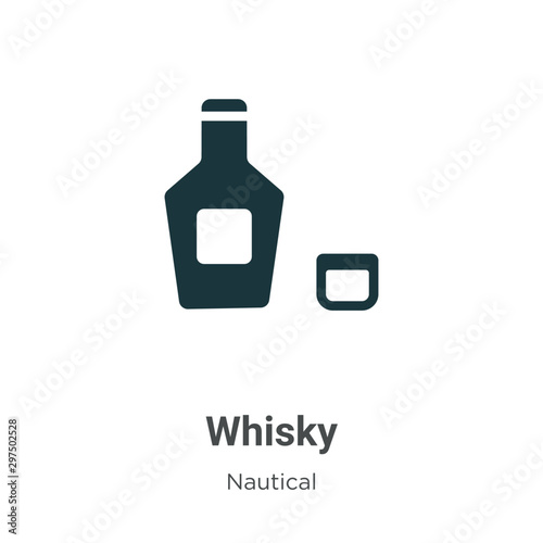 Whisky vector icon on white background. Flat vector whisky icon symbol sign from modern nautical collection for mobile concept and web apps design.