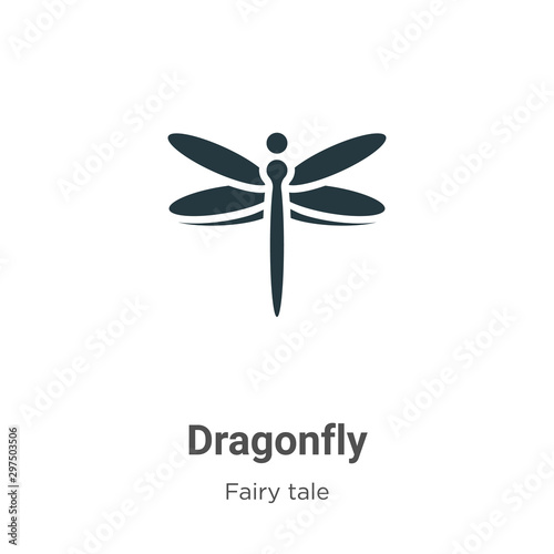 Dragonfly vector icon on white background. Flat vector dragonfly icon symbol sign from modern fairy tale collection for mobile concept and web apps design.