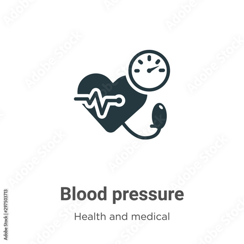 Blood pressure vector icon on white background. Flat vector blood pressure icon symbol sign from modern health and medical collection for mobile concept and web apps design.