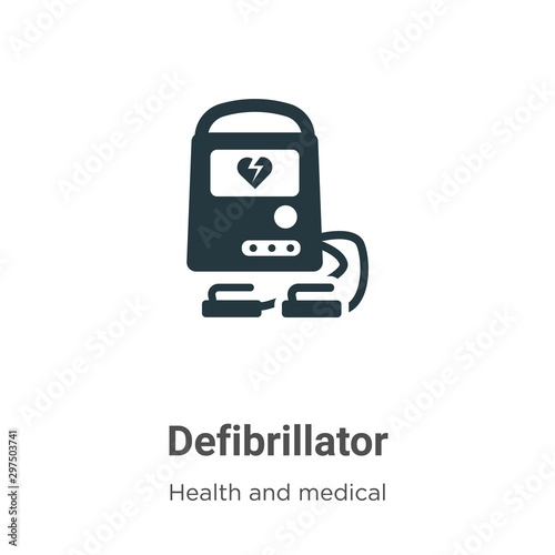 Defibrillator vector icon on white background. Flat vector defibrillator icon symbol sign from modern health and medical collection for mobile concept and web apps design.