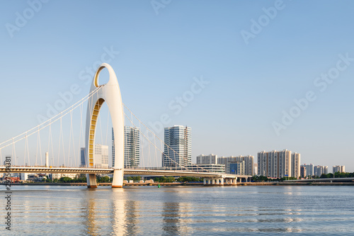 Amazing view of the Liede Bridge over the Pearl River
