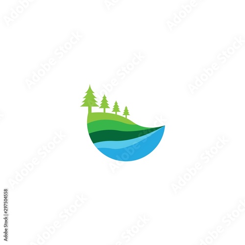 pine logo template icon design