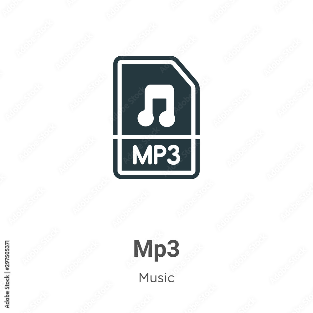Mp3 vector icon on white background. Flat vector mp3 icon symbol sign from  modern music collection for mobile concept and web apps design. Stock  Vector | Adobe Stock