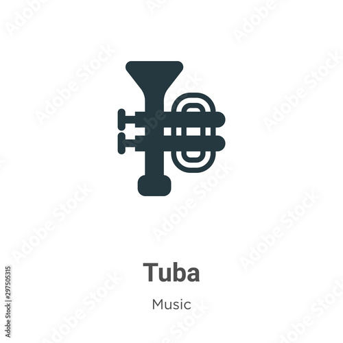 Tuba vector icon on white background. Flat vector tuba icon symbol sign from modern music collection for mobile concept and web apps design.