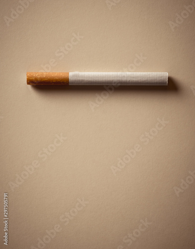 Conceptual image of cigarette isolated. Stop smoking advertising campaign