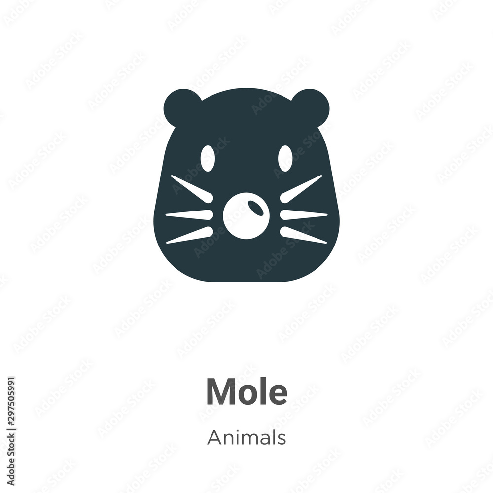 Mole vector icon on white background. Flat vector mole icon symbol sign