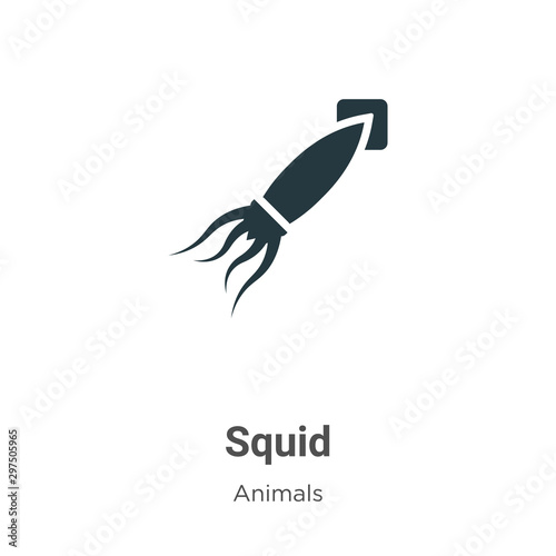 Squid vector icon on white background. Flat vector squid icon symbol sign from modern animals collection for mobile concept and web apps design.
