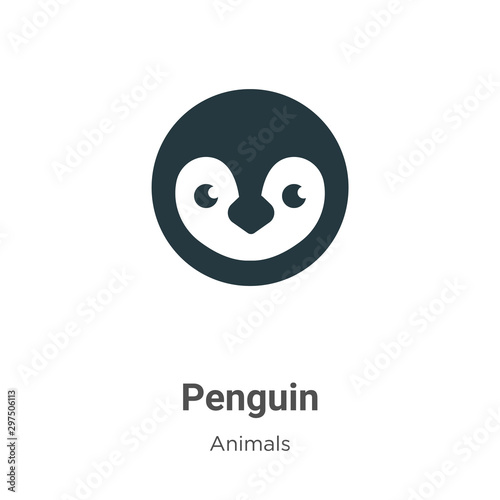 Penguin vector icon on white background. Flat vector penguin icon symbol sign from modern animals collection for mobile concept and web apps design.