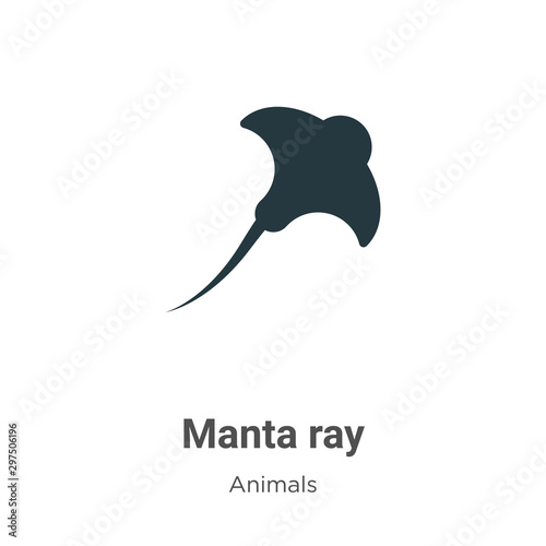 Manta ray vector icon on white background. Flat vector manta ray icon symbol sign from modern animals collection for mobile concept and web apps design.