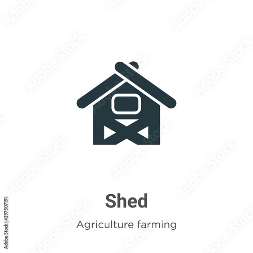 Shed vector icon on white background. Flat vector shed icon symbol sign from modern agriculture farming and gardening collection for mobile concept and web apps design.