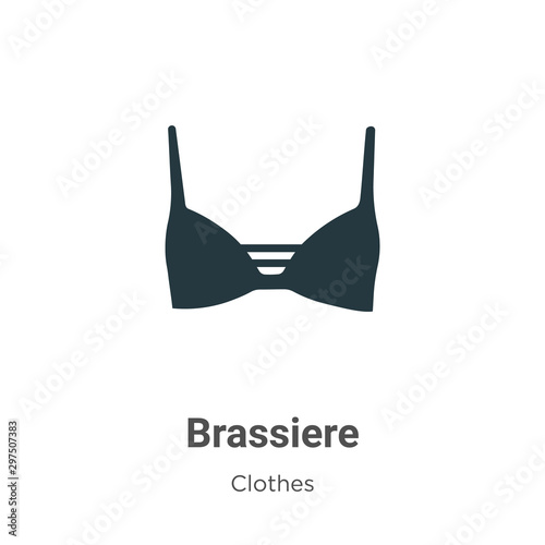 Brassiere vector icon on white background. Flat vector brassiere icon symbol sign from modern clothes collection for mobile concept and web apps design.